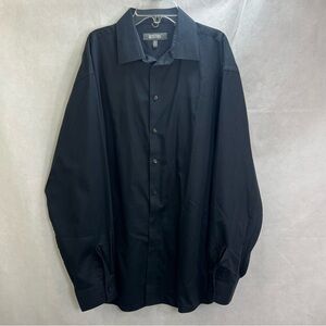 Kenneth Cole Reaction Men’s Dress Shirt Black XL 17 34-35 Long Sleeve Button Up